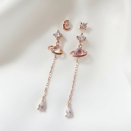 Pink Planet Four-Piece Earring Set